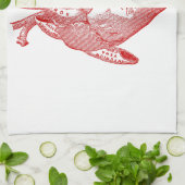 赤アンティーク解剖学的ハート キッチンタオル (折り畳み)