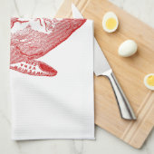 赤アンティーク解剖学的ハート キッチンタオル (四つ折り)