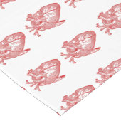 赤アンティーク解剖学的ハート ショートテーブルランナー (コーナー)