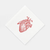 赤アンティーク解剖学的ハート スタンダードランチョンナプキン (角)