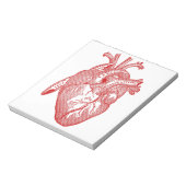 赤アンティーク解剖学的ハート ノートパッド (回転)