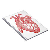 赤アンティーク解剖学的ハート ノートブック (右側)