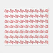 赤アンティーク解剖学的ハート フリースブランケット (正面(横))