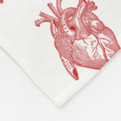 赤アンティーク解剖学的ハート フリースブランケット (角)