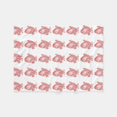 赤アンティーク解剖学的ハート フリースブランケット (正面(横))