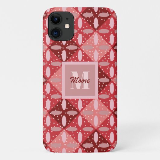 赤アーガイルからピンクの電話ケースにグラデーション楕円 Case-Mate iPhoneケース (裏面)