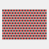 赤アーガイルの服イラストレーション ラッピングペーパーシート (正面3)