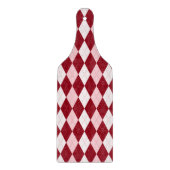 赤アーガイル紅色ピンク小ダイヤモンド形 カッティングボード (正面)