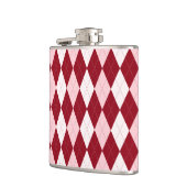 赤アーガイル紅色ピンク小ダイヤモンド形 フラスク (左)