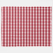 赤アーガイル紅色ピンク小ダイヤモンド形 フリースブランケット (正面(横))