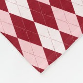 赤アーガイル紅色ピンク小ダイヤモンド形 フリースブランケット (角)