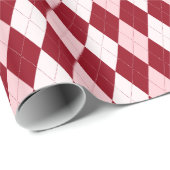 赤アーガイル紅色ピンク小ダイヤモンド形 ラッピングペーパー (ロールコーナー)