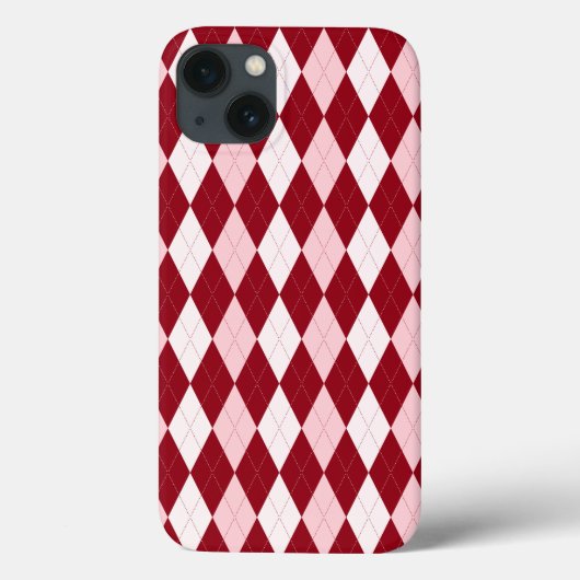 赤アーガイル紅色ピンク小ダイヤモンド形 Case-Mate iPhoneケース (裏面)