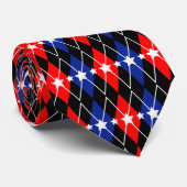 赤アーガイル、白、青 ネクタイ (ロール)