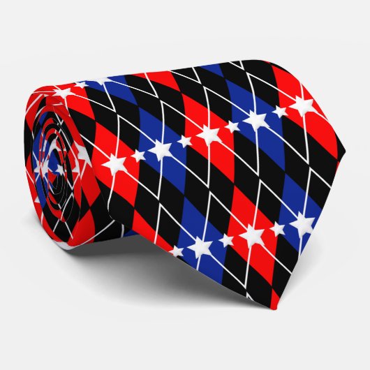 赤アーガイル、白、青 ネクタイ (ロール)