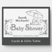 赤アートちゃんシャワーカードとギフトテーブルの看板 フォトプラーク (正面)