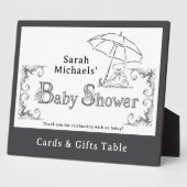 赤アートちゃんシャワーカードとギフトテーブルの看板 フォトプラーク (側面)