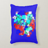 赤アートと青の抽象芸術 アクセントクッション (正面(垂直))