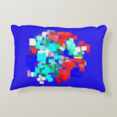 赤アートと青の抽象芸術 アクセントクッション (裏面)