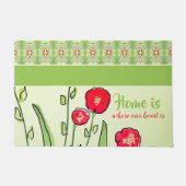 赤アートフローラ ドアマット (正面)