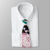 赤アート青アクリル絵を描クの花葉類 ネクタイ (タイ)