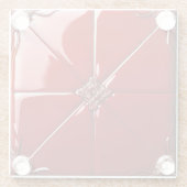 赤アールデコ ガラスコースター (裏面)