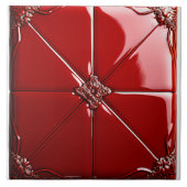 赤アールデコ タイル (正面)