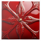 赤アールデコ タイル (正面)