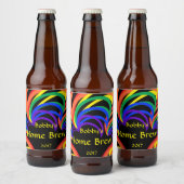赤イエローオレンジグリーンレインボービールラベル ビールラベル (ボトル)