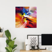 赤イエローグリーンブルー抽象芸術絵画ズ ポスター (ホームオフィス)