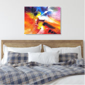 赤イエローグリーンブルー抽象芸術 キャンバスプリント (インサイチュ (寝室))