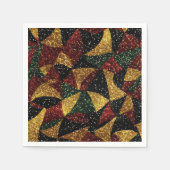 赤イエローグリーン波のフェスティバルグリッター スタンダードカクテルナプキン (正面)
