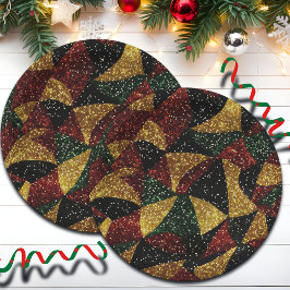 赤イエローグリーン波のフェスティバルグリッター ペーパープレート