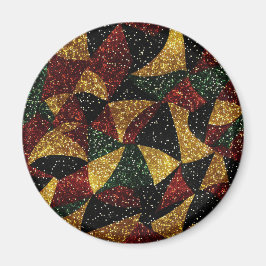 赤イエローグリーン波のフェスティバルグリッター マグネット