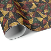 赤イエローグリーン波のフェスティバルグリッター ラッピングペーパー (ロールコーナー)