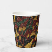 赤イエローグリーン波のフェスティバルグリッター 紙コップ (右)
