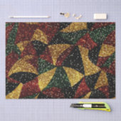 赤イエローグリーン波のフェスティバルグリッター 薄葉紙 (クラフト)