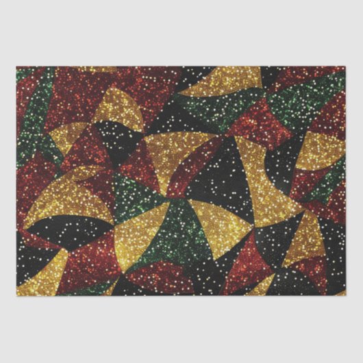 赤イエローグリーン波のフェスティバルグリッター 薄葉紙 (正面)