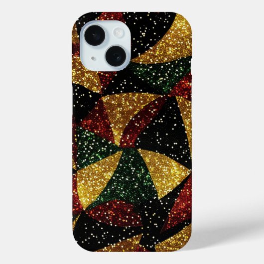 赤イエローグリーン波のフェスティバルグリッター Case-Mate iPhoneケース (裏面)