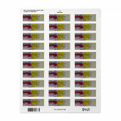 赤イエローグレーメリークリスマスメッセージファミリー ラベル (フルシート)