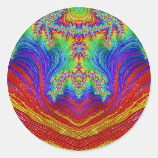 赤イエローブルーグリーンプルクラシック~丸ステッカー ラウンドシール (正面)