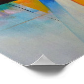 赤イエローブルーグリーン絵画抽象芸術 ポスター (角)