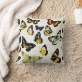 赤イエローブルーホワイト蝶美しい自然 クッション (ブランケット)