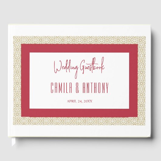 赤イスラーム幾何縁ど結婚の ゲストブック (正面)