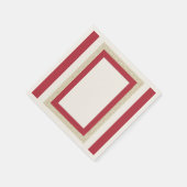 赤イスラーム幾何縁ど結婚の スタンダードカクテルナプキン (角)