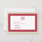 赤イスラーム幾何縁ど結婚の 出欠カード (正面)