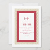 赤イスラーム幾何縁ど結婚の 招待状 (正面)