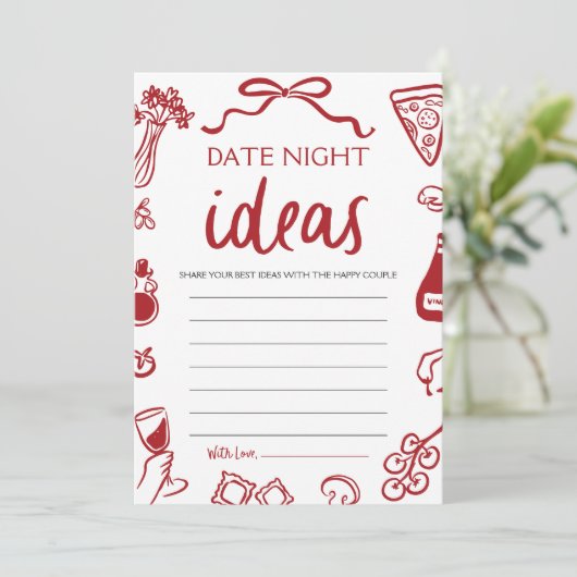 赤イタリアンい夜アイディアブライダルシャワーゲーム 招待状 (スタンド正面)