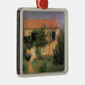 赤イタリアンい屋根のカントリーハウス メタルオーナメント (右)