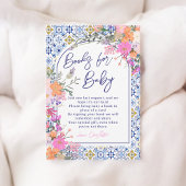 赤イタリアンちゃんシャワー用の青タイルフローラ本 エンクロージャーカード